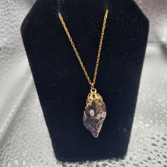 14kt Gf Necklace w/Stone Pendant. - Picture 8 of 16